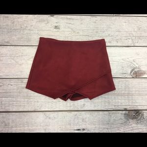 Suede Wine skort